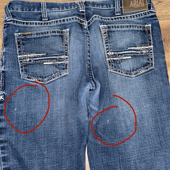 ARIAT Blue Bootcut Jeans Classic Style - Picture 5 of 7